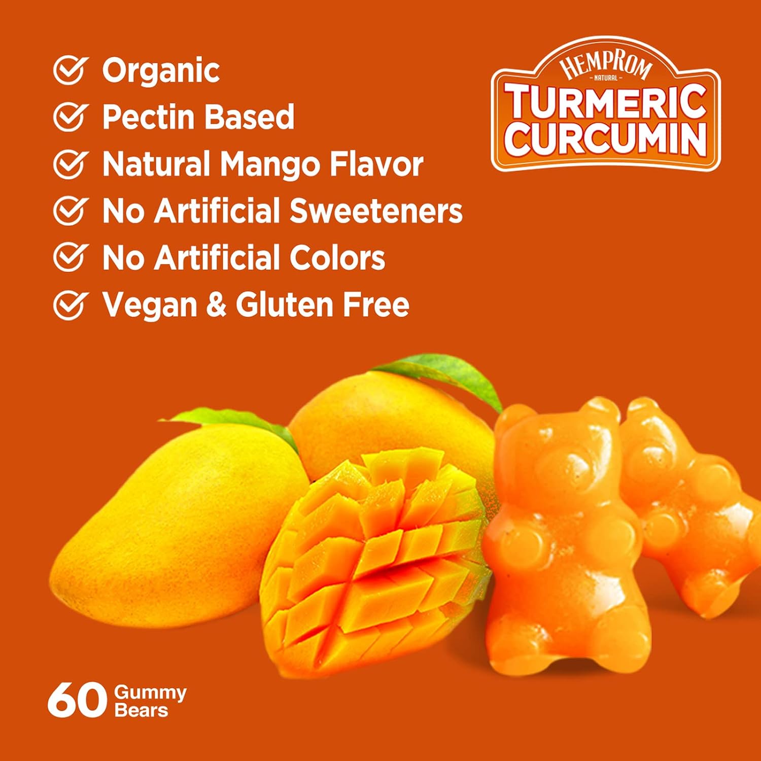 Turmeric Curcumin Gummies with Black Pepper Extra Strength Absorption, Chewable Turmeric Gummy Supplement for Adults, Joint Support, Vegan, 60 Chews