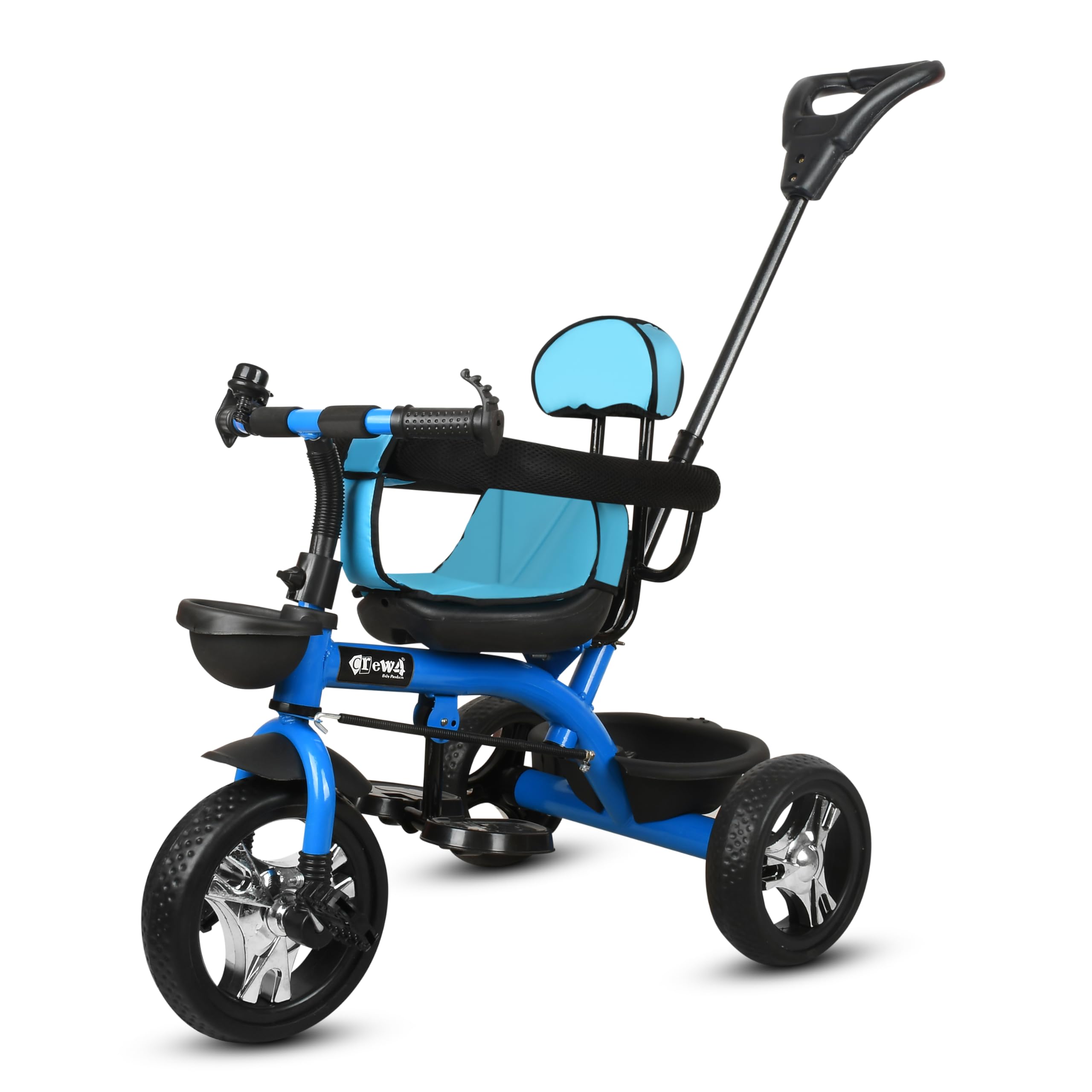 Tricycle for Kids | 2-in-1 with Pedalling & Parental Control | Cushioned Seat | Guardrail & Anti-Slip Handle for Safety | for 2 Years+ Boys and Girls (Blue) (ST-06)-image-9