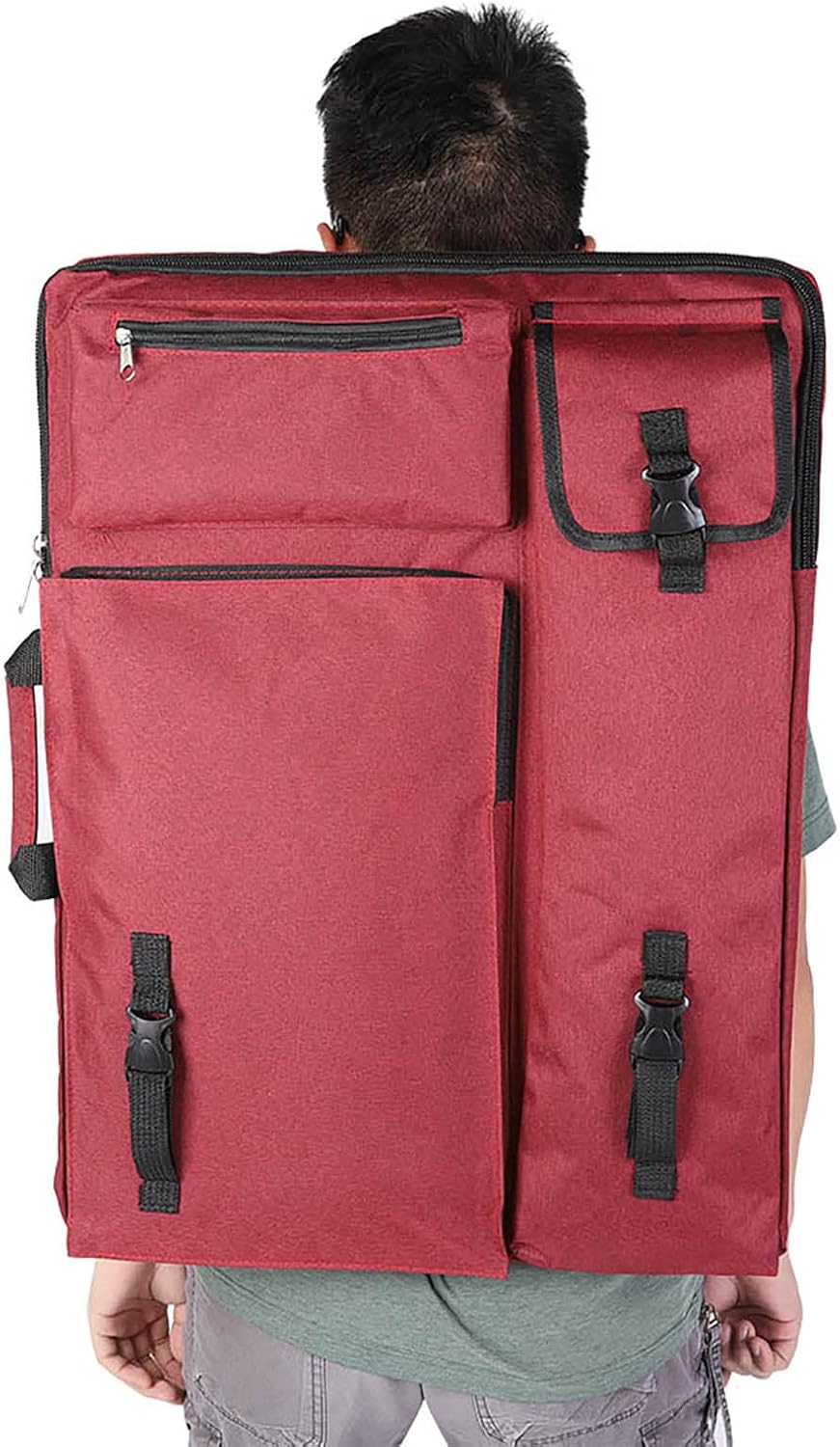 Travel Sketching Bag, Art Portfolio Bag, Art Supplies Bag for Providing Ample Space for Your Artistic Tools (Red)