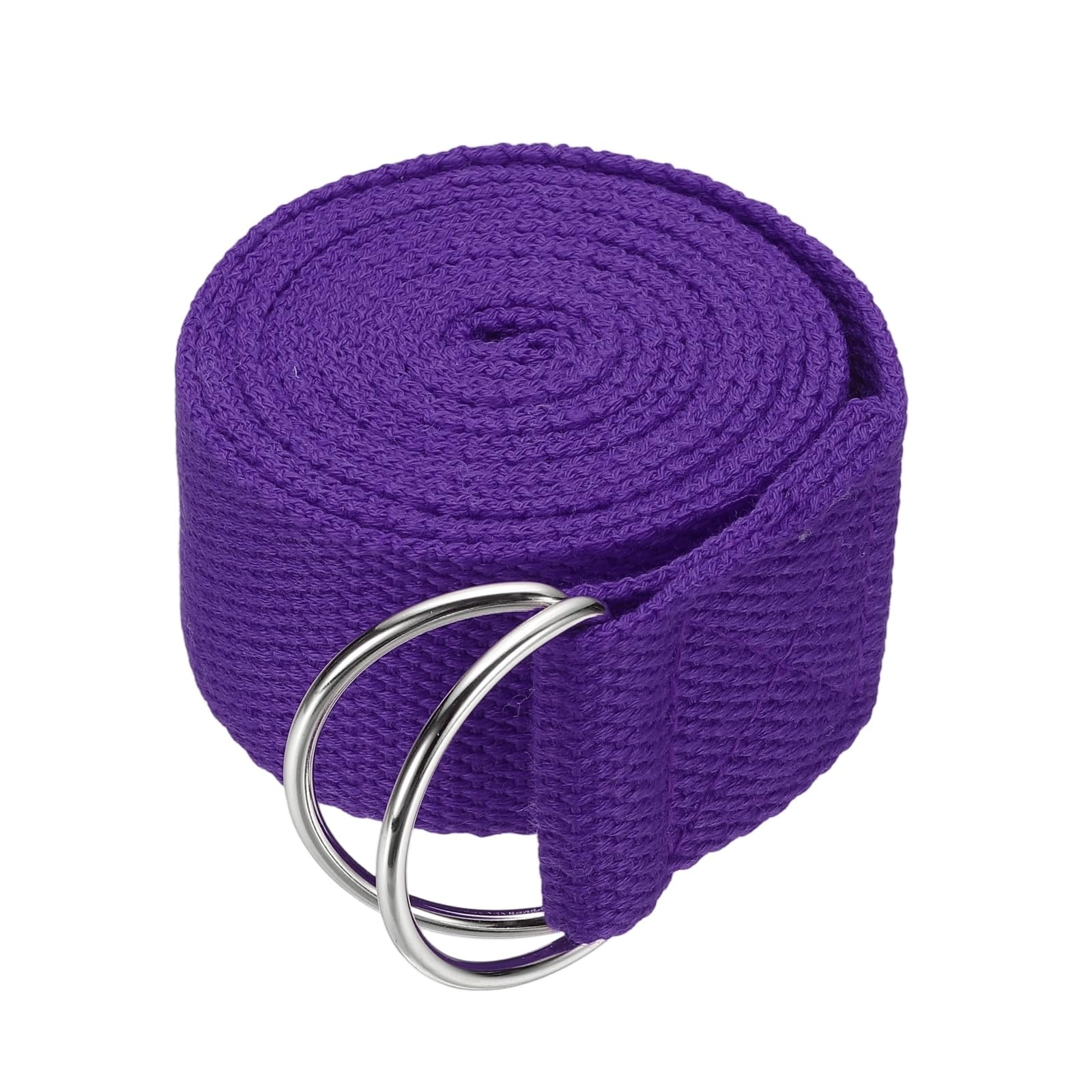 YELARXI Yoga Strap for Stretching, Athletic Stretch Band 5.9ft & Purple with Adjustable Metal D Ring Buckle Yoga Bands - Fitting for (Pilates/Physical Fitness/Gym Workout Dance)