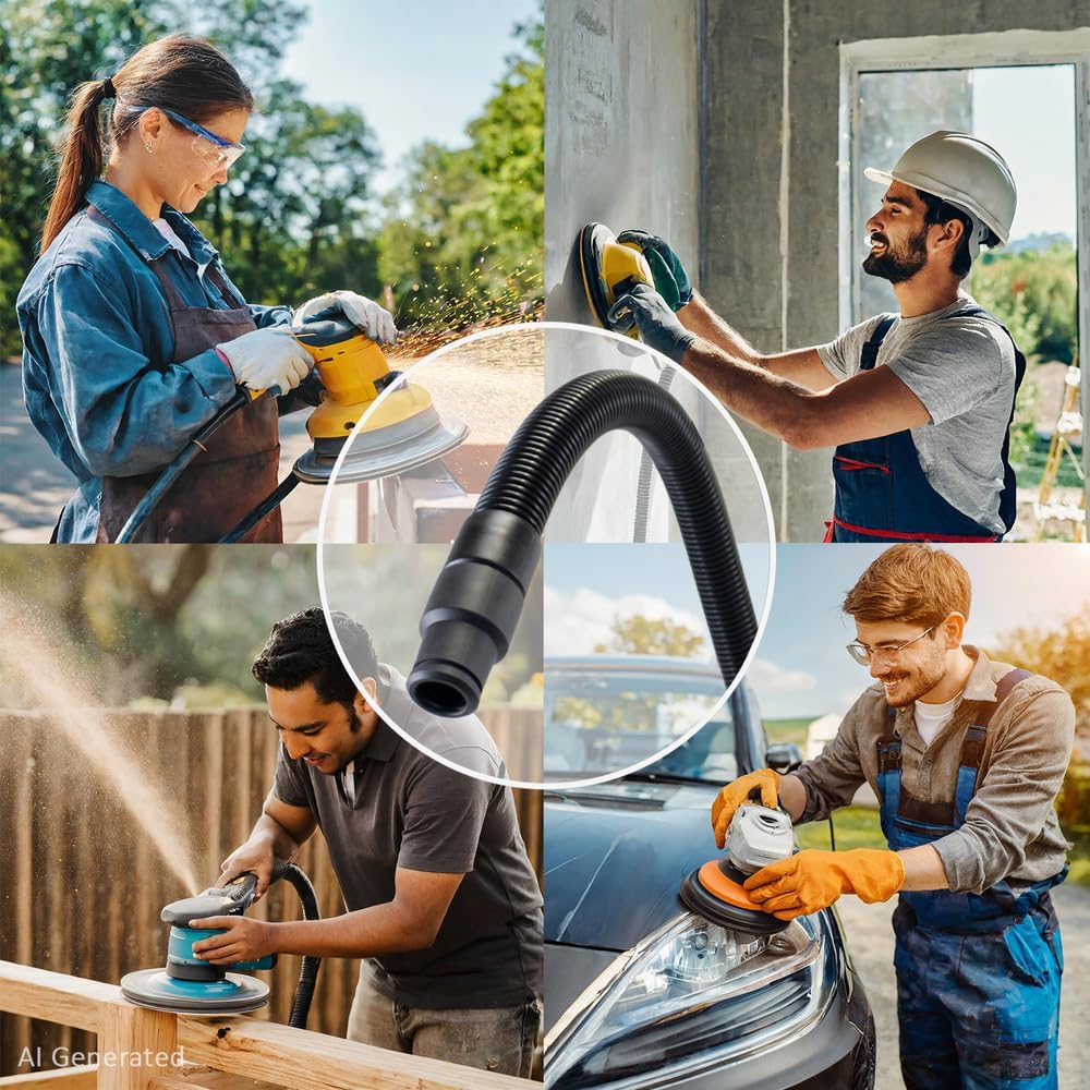 Various applications of a wet-dry vacuum hose in industrial and home settings