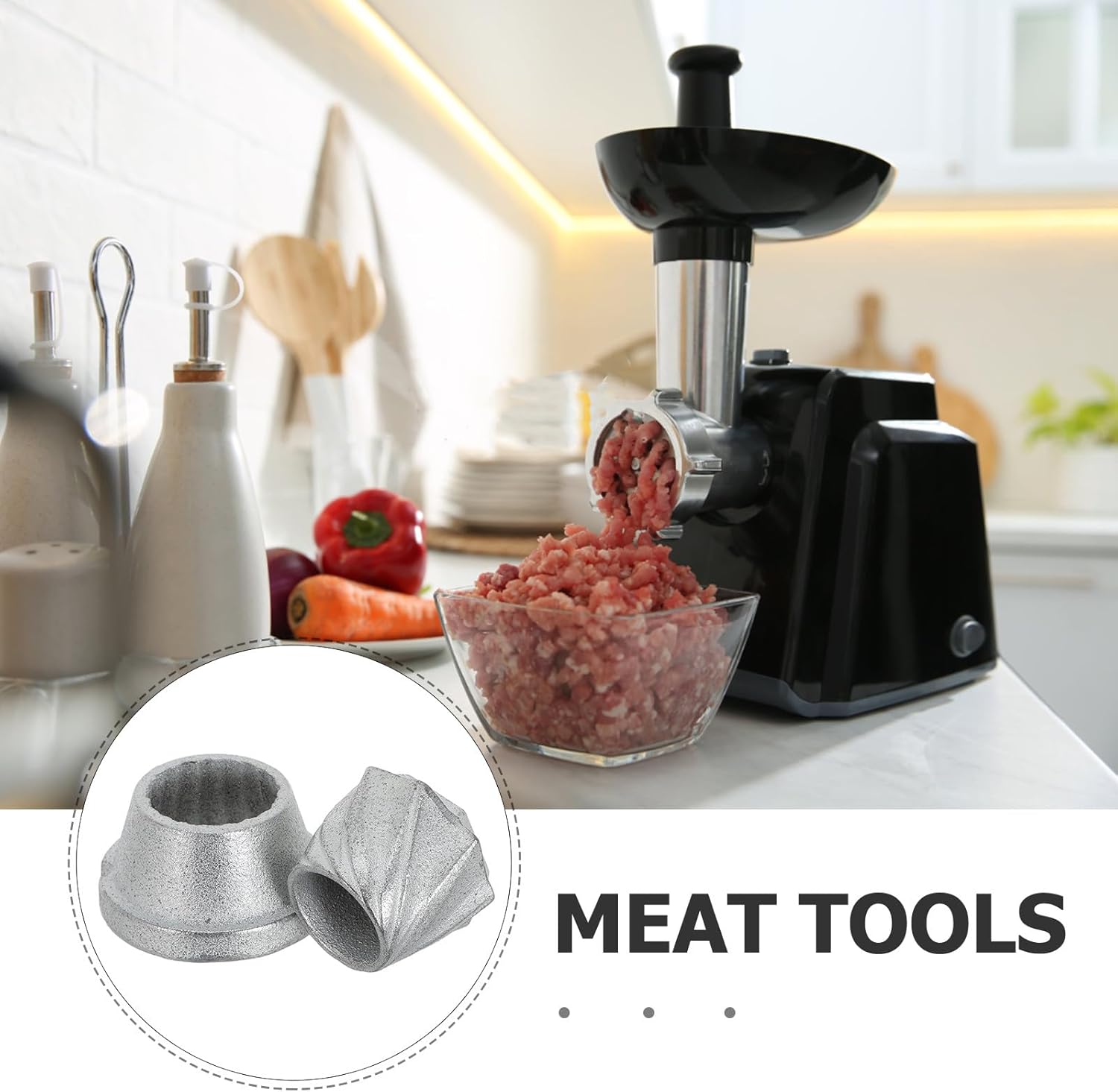 Meat Grinder Flour Mill Attachment - 10# Manual Meat Grinder Part Steel Head - Heavy Duty Hand Mincer Core Sleeve - for Dry Grain Corn, Coffee Bean, Wheats