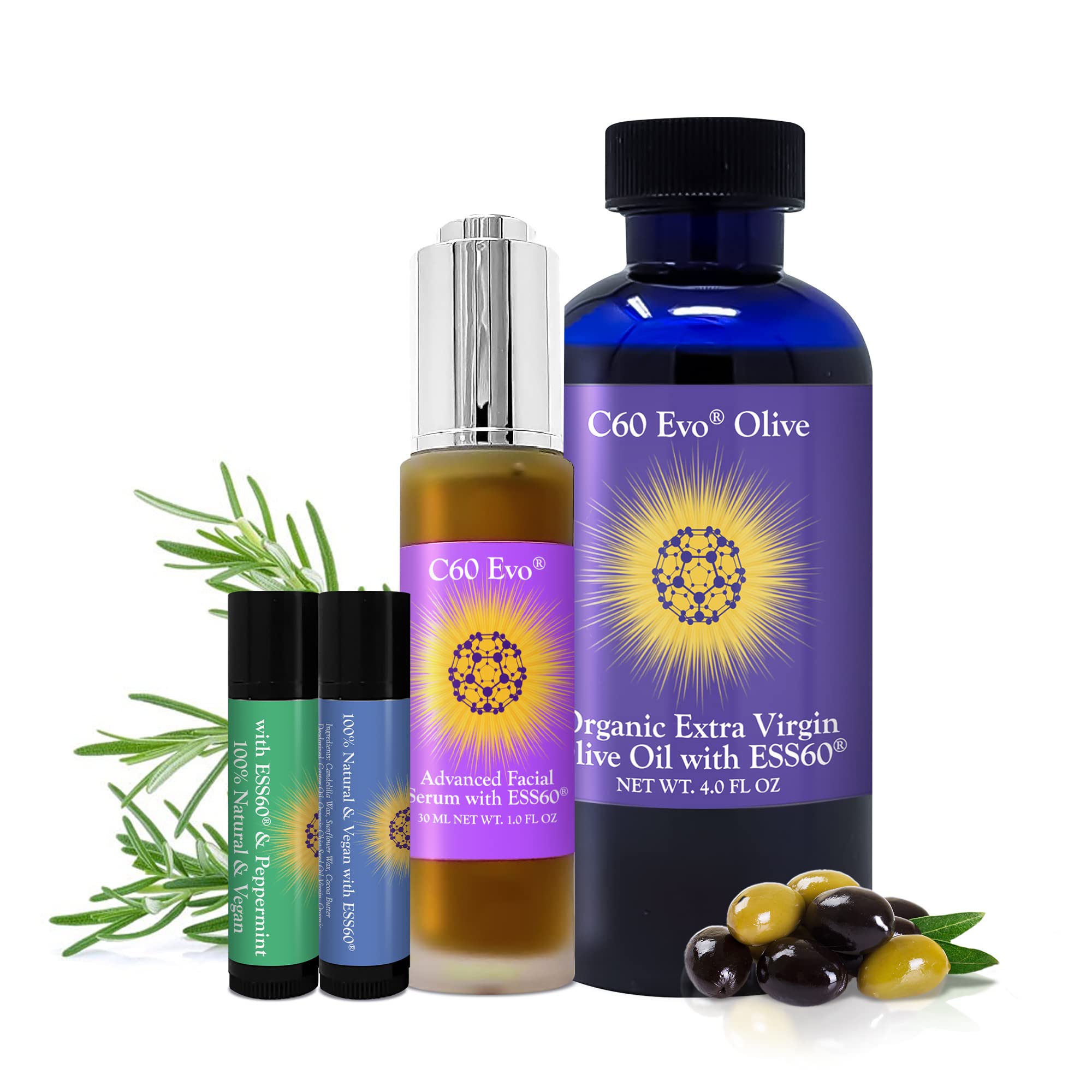 C60 Evo C&Evo Inside & Out & Lips Set - 4 Fl Oz Skincare Set - Moisturizing, Long-lasting