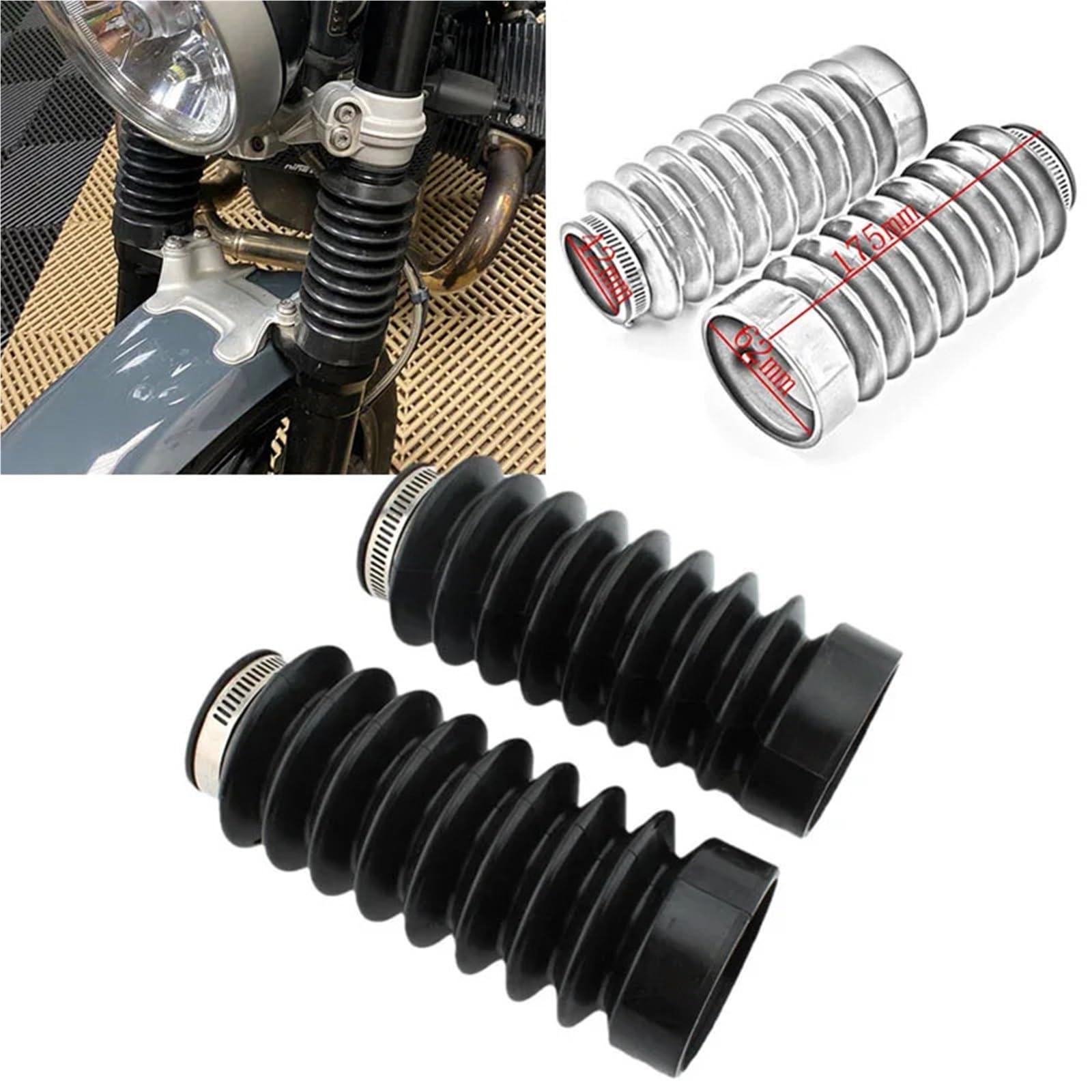 Copri Forcella Forcelle Moto 2 Pezzi Di Ghette E Stivali Per Forcella Anteriore Per Moto Adatti Per R Nine T Scrambler T Pure 2017-2023 T Urban G/S 2018-2023 Copertura Protettiva