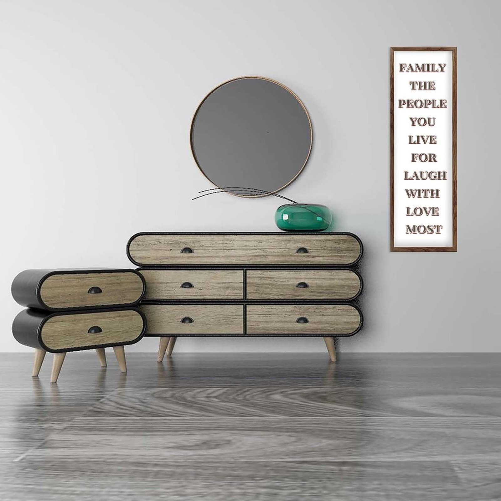 MRC Cartello Da Parete In Legno – 'With My Whole Heart For My Whole Life', 61x20 Cm, Stile Rustico