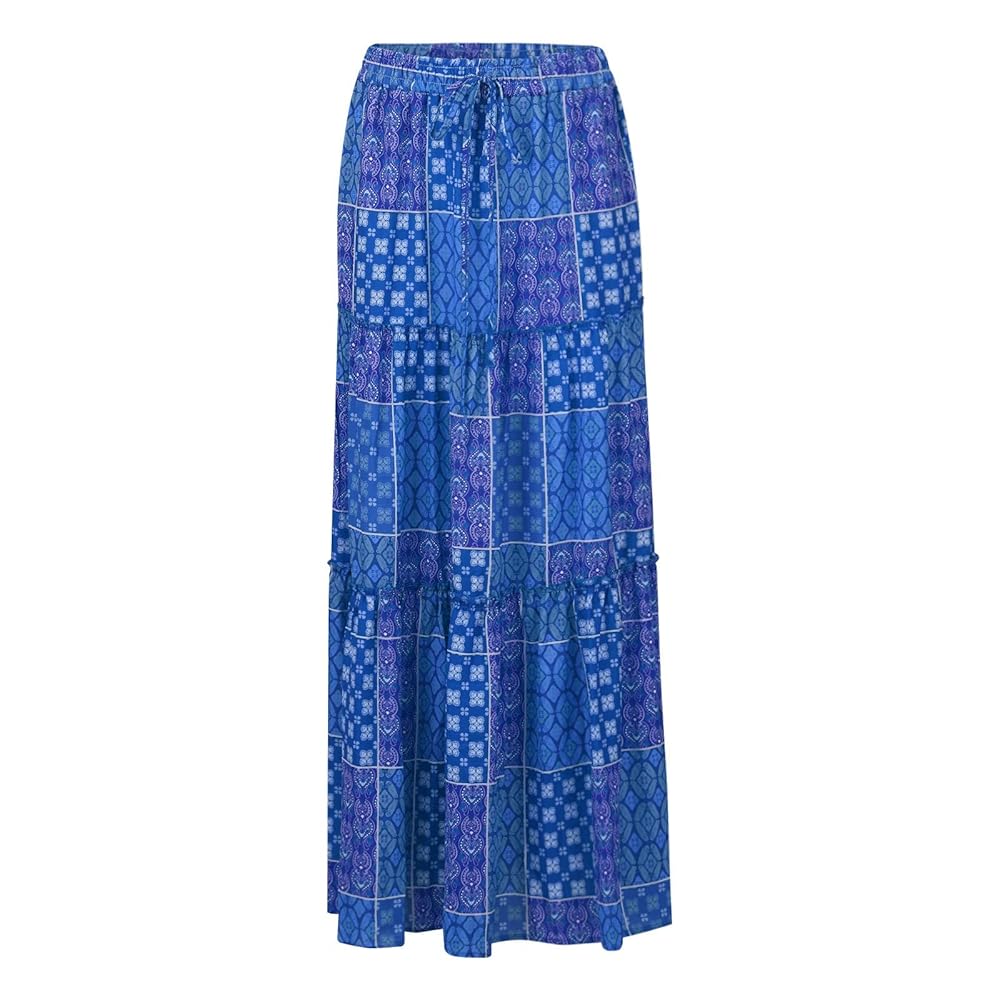 スカート drawstring ribbon tiered long skirt drawstring ribbon tiered long skirt