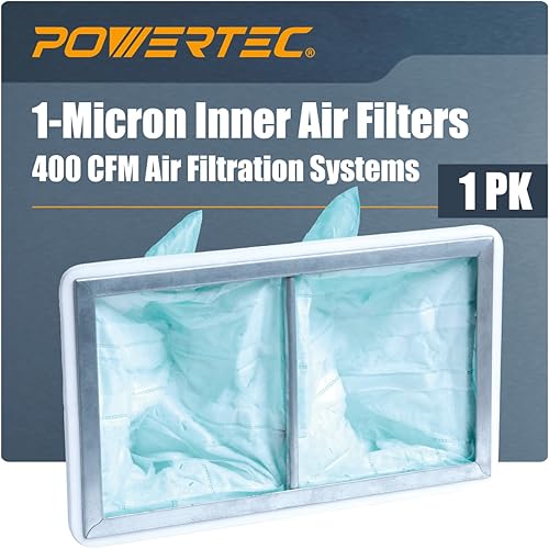 POWERTEC Filtro de aire interior de 1 micrón para WEN 3410, POWERTEC AF4000/AF4001, sistema de filtración de aire Shop Fox W1830, repuesto para
