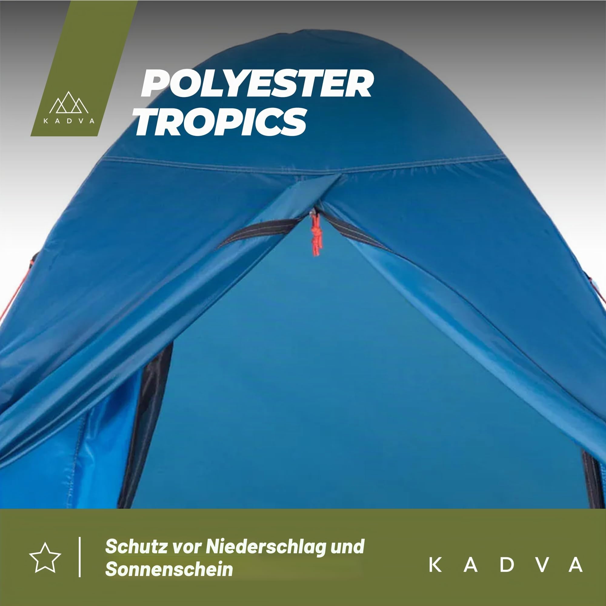 KADVA Campingzelt Festa 2 Zelt 200 x 120 x 105 cm für 2 Personen mit Moskitonetz Wasserdichtes Leichtes und Robustes Fiberglasgestell Ideal für Camping und Wandern