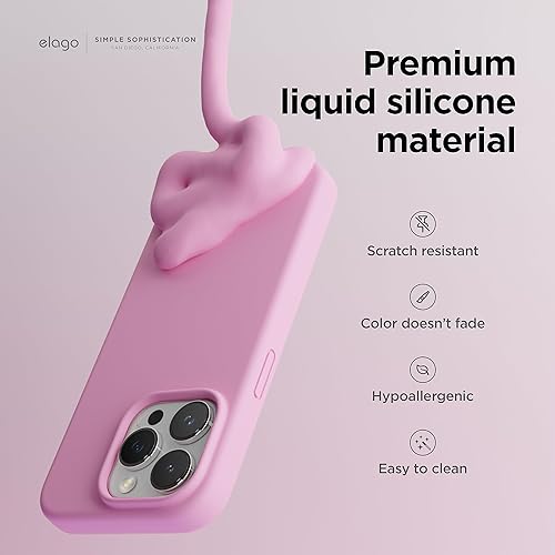 Miniatura 10 de elago Compatible con iPhone 15 Pro Max, funda de silicona líquida, funda protectora de cuerpo completo, a prueba de golpes, funda delgada para
