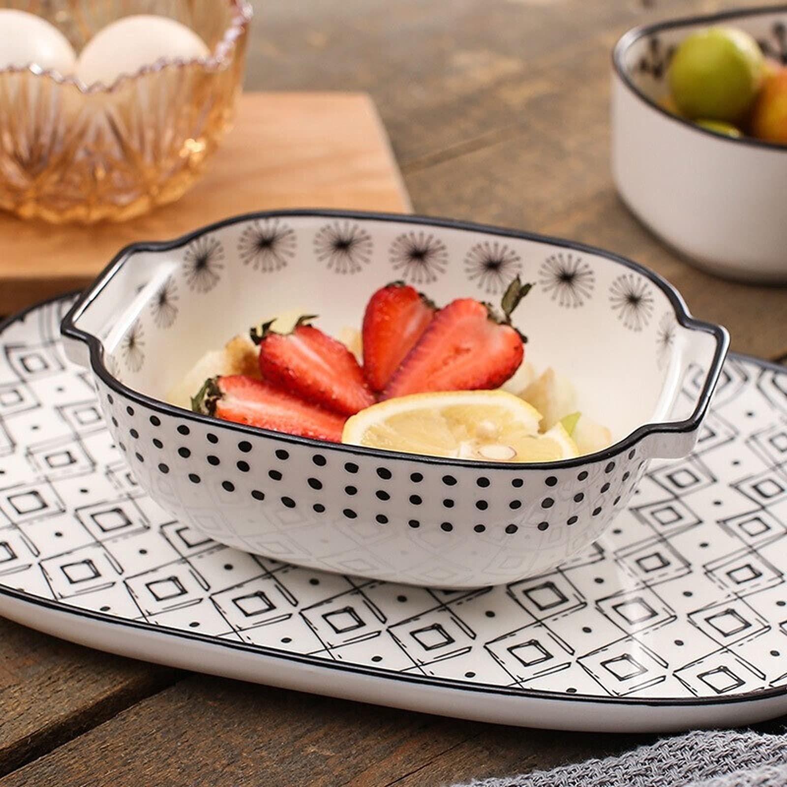 Nonstick forma do pieczenia zestaw naczyń do pieczenia ceramiczne naczynie do pieczenia zapiekanek naczynia do pieczenia ciasta patelnia do gotowania pieczenia patelni zestaw (3-częściowy zestaw) nieprzywierająca forma do ciasta (kolor: A)