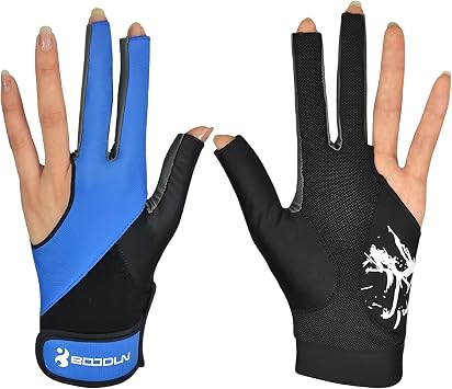 2 Pcs Professional Billiards Gloves for Left Hand, 3 Finger Billiard Pool Gloves Shooters Snooker Cue Sport Gloves for Men Women
