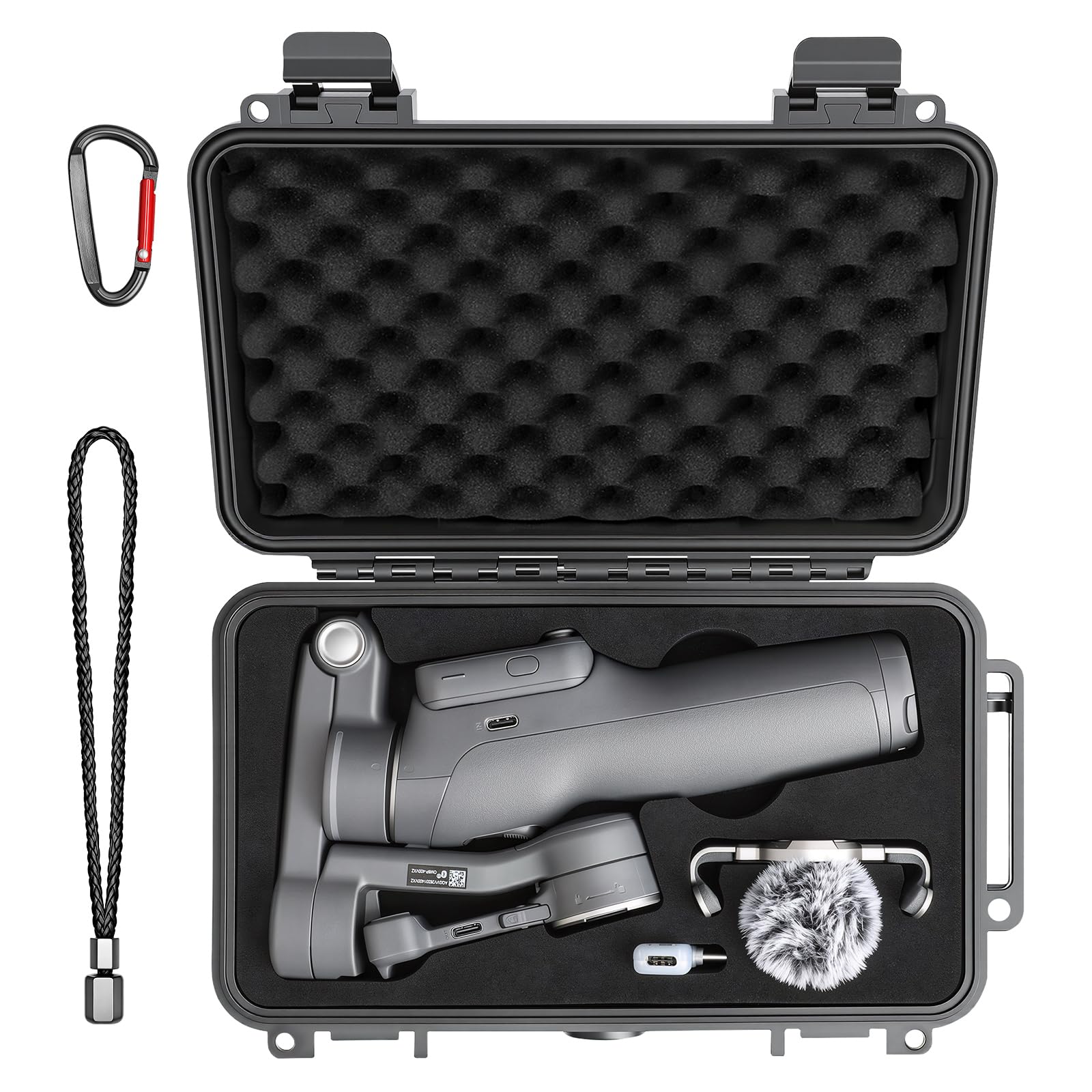 FPVtosky Osmo Mobile 8P Hartschalenkoffer, Wasserdichter Tragbarer Eva Koffer für DJI Osmo Mobile 8P Gimbal-Stabilisator Kreativ Combo für Reisen/Camping/Outdoor-Fotografie[Nur Koffer]