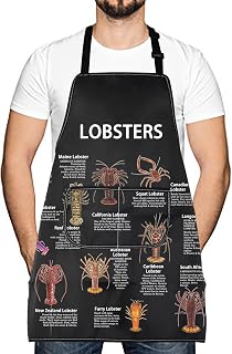 LEVLO Nautical Seafood Lobsters Kitchen Apron Crawfish American Lobster Pinny Housewarming Cooking BBQ Gift for Her Him
