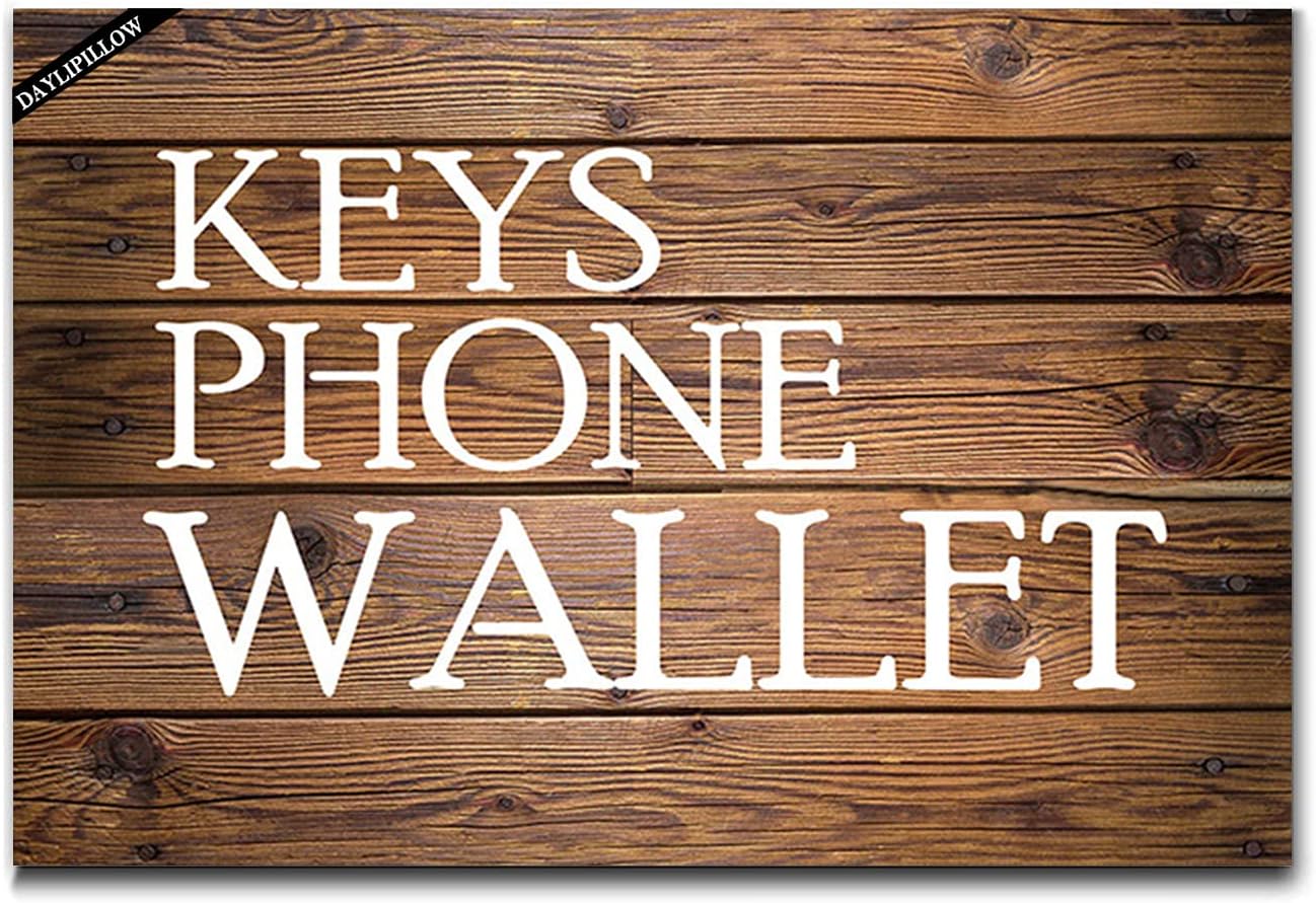 Keys Phone Wallet Entrance Floor Mat Funny Doormat Welcome Door Mat Outdoor 23.6" x 15.7"