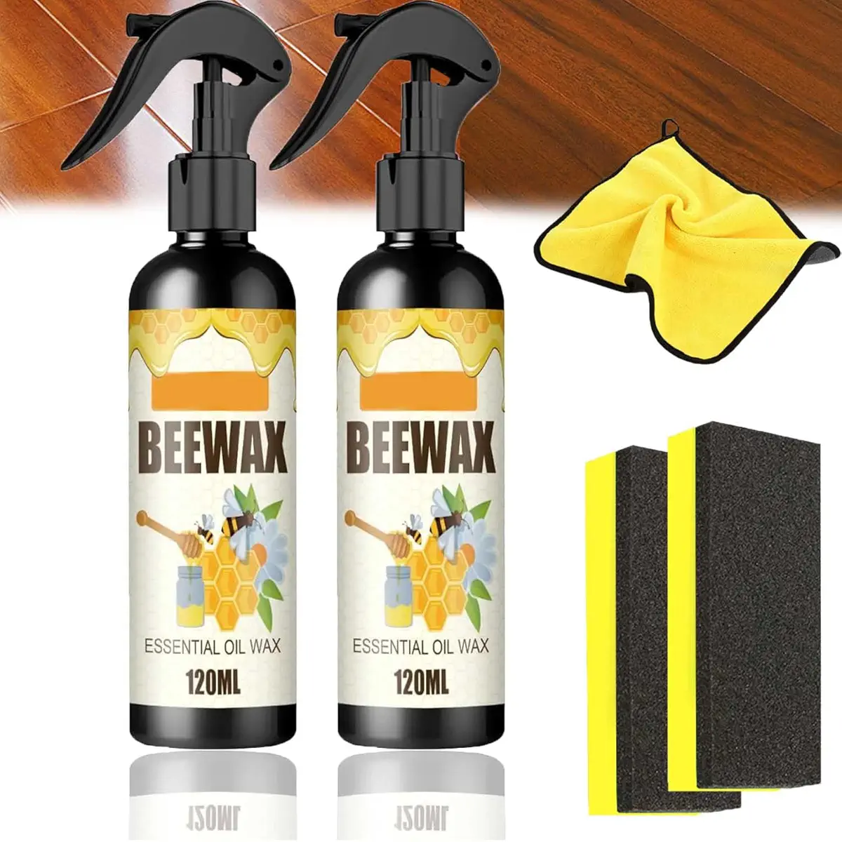 Erablinium Beeswax Spray, Natural Beeswax Spray, Natural Micro-Molecularized Beeswax Spray, Beeswax Spray Cleaner, Furniture Polish Spray (2 PCS)