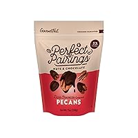 Vista 1 de Gourmet Nuts Pacanas Cubiertas de Chocolate Oscuro, 52% Cacao, Vegano, No Lácteo, Chocolate Oscuro Premium, 7 Oz (Paquete de 1)