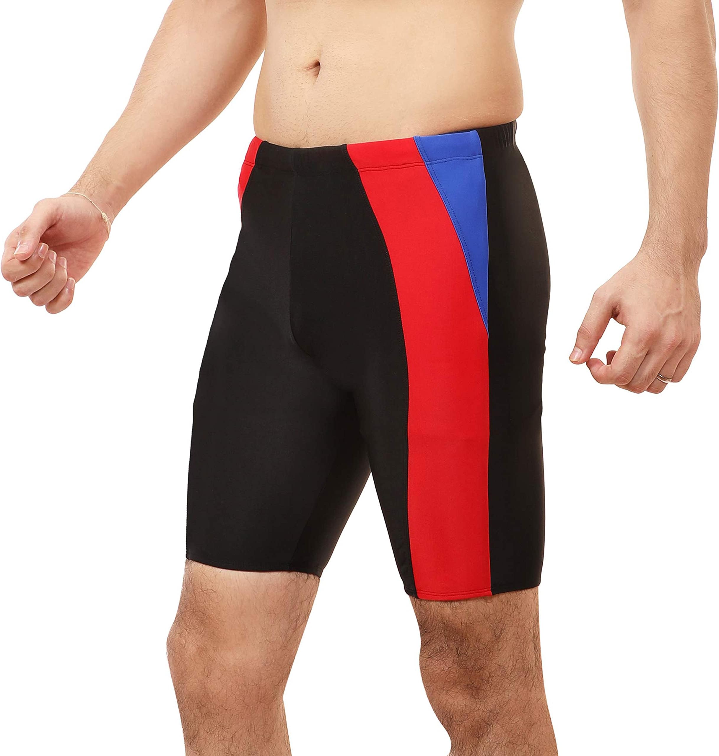 ChampI Poly Spandex I Men I Swim wear I Jammer I with Left Side 2 Cross Patches