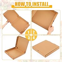 Vista 4 de PerKoop 100 cajas de pizza de 12 x 12 pulgadas a granel de cartón vacío de 12 pulgadas, caja de pizza cuadrada reutilizable para comida para llevar