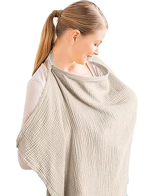 Khaki Cover for - Soft and Breathable Feeding Scarf, Feeding Cover Versatile Multi-Functional Nursing Shawl for Mothers,