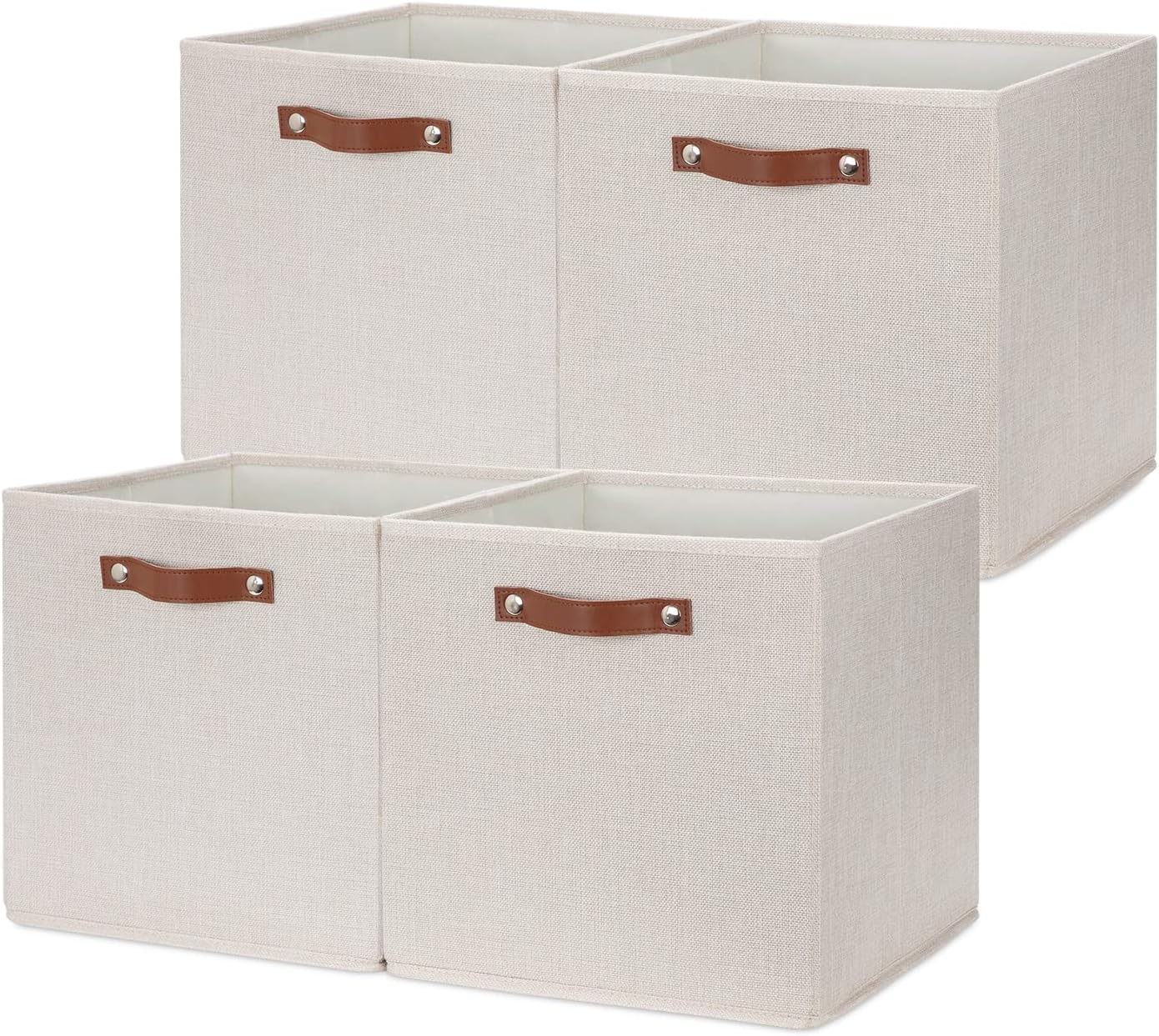 HNZIGE Large Storage Baskets Set of 4 Bins Collapsible