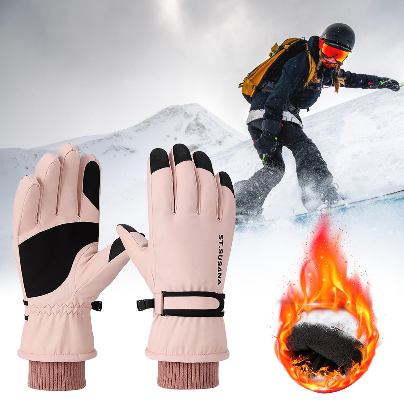 Guanti Invernali Termici Impermeabili Touchscreen – Unisex, Con Polsino Esteso E Grip Antiscivolo, Perfetti Per Sci E Moto