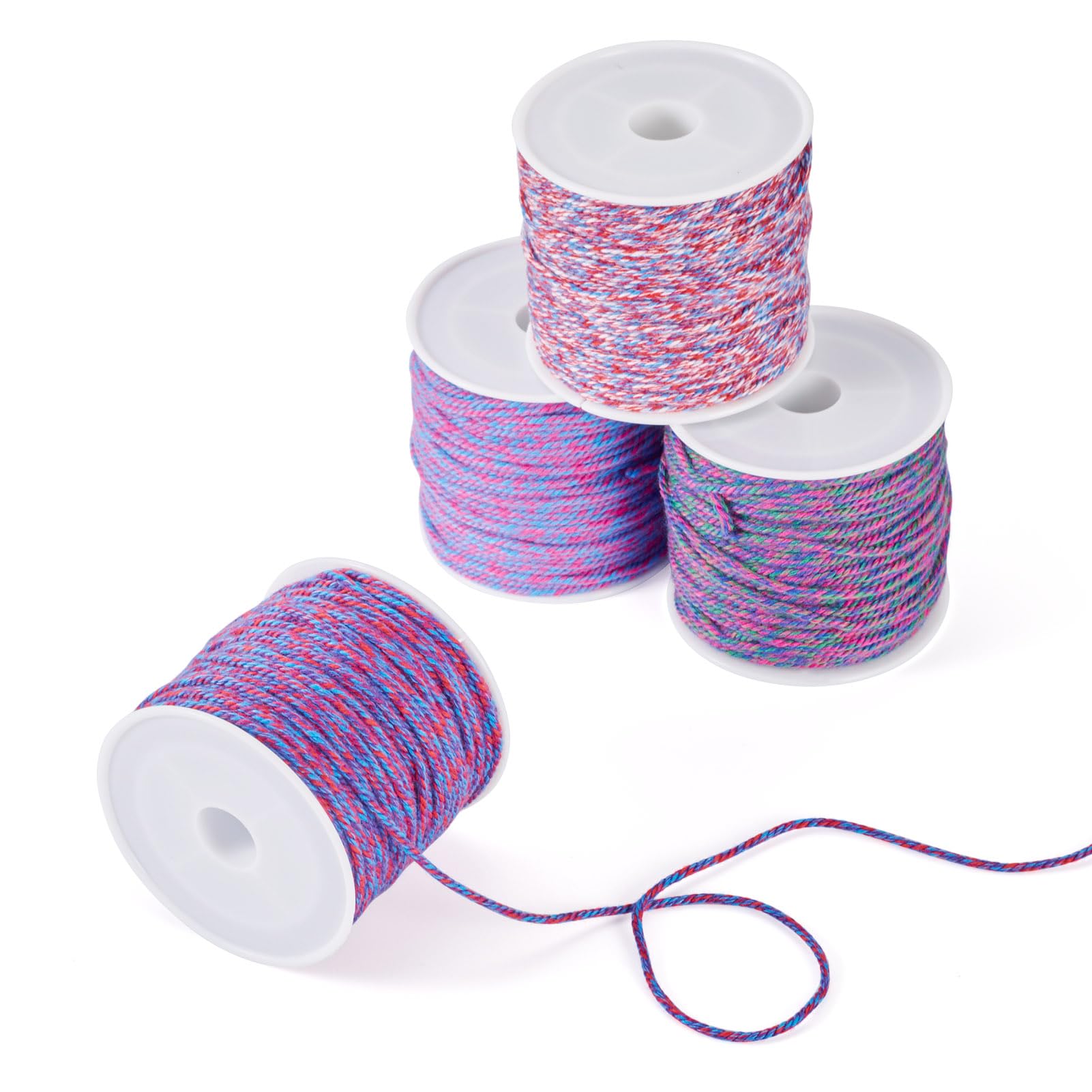 Spritewelry 4 Rolls 1.2mm Braided Cord Thread Polyester Twine Macrame Cord Round Beading String for DIY Crafts Bracelet Necklace Jewelry Making Purple - Image 2