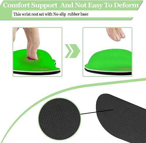 Vista 24 de BamLue - Reposamuñecas para teclado, juego de almohadillas de espuma viscoelástica para facilitar la escritura y el alivio del dolor para laptop