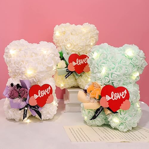 Miniatura 7 de axxxt Regalos de oso de rosas para el día de la madre, regalos de oso de rosas para ella mujer en el día de San Valentín, cumpleaños, boda y