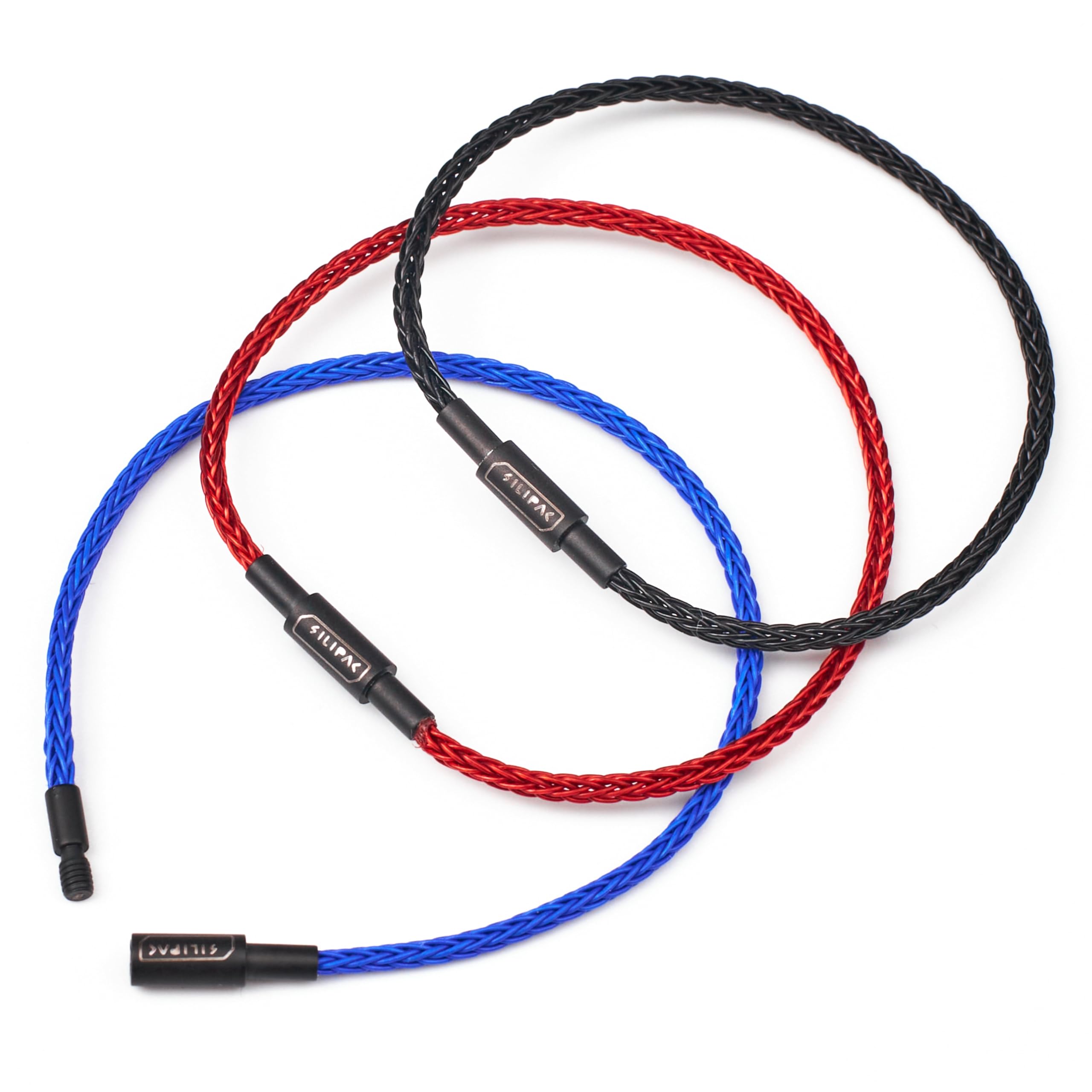 SilipacBraided Cable Key Ring Anodized Black Lock - Durable Keychain Loop for Keys, Luggage Tags, Crafts (Mixed)