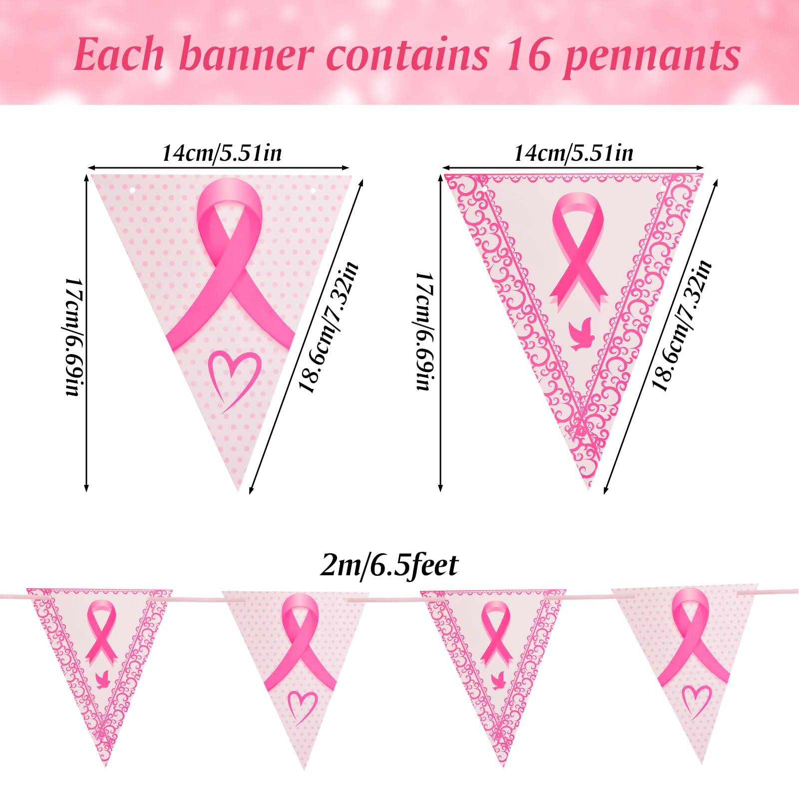 Rotolo di Nastro per la Consapevolezza del Cancro al Seno,Confezione da 2 Nastri in Grosgrain Nastri Rosa per Confezioni Regalo Decorazioni