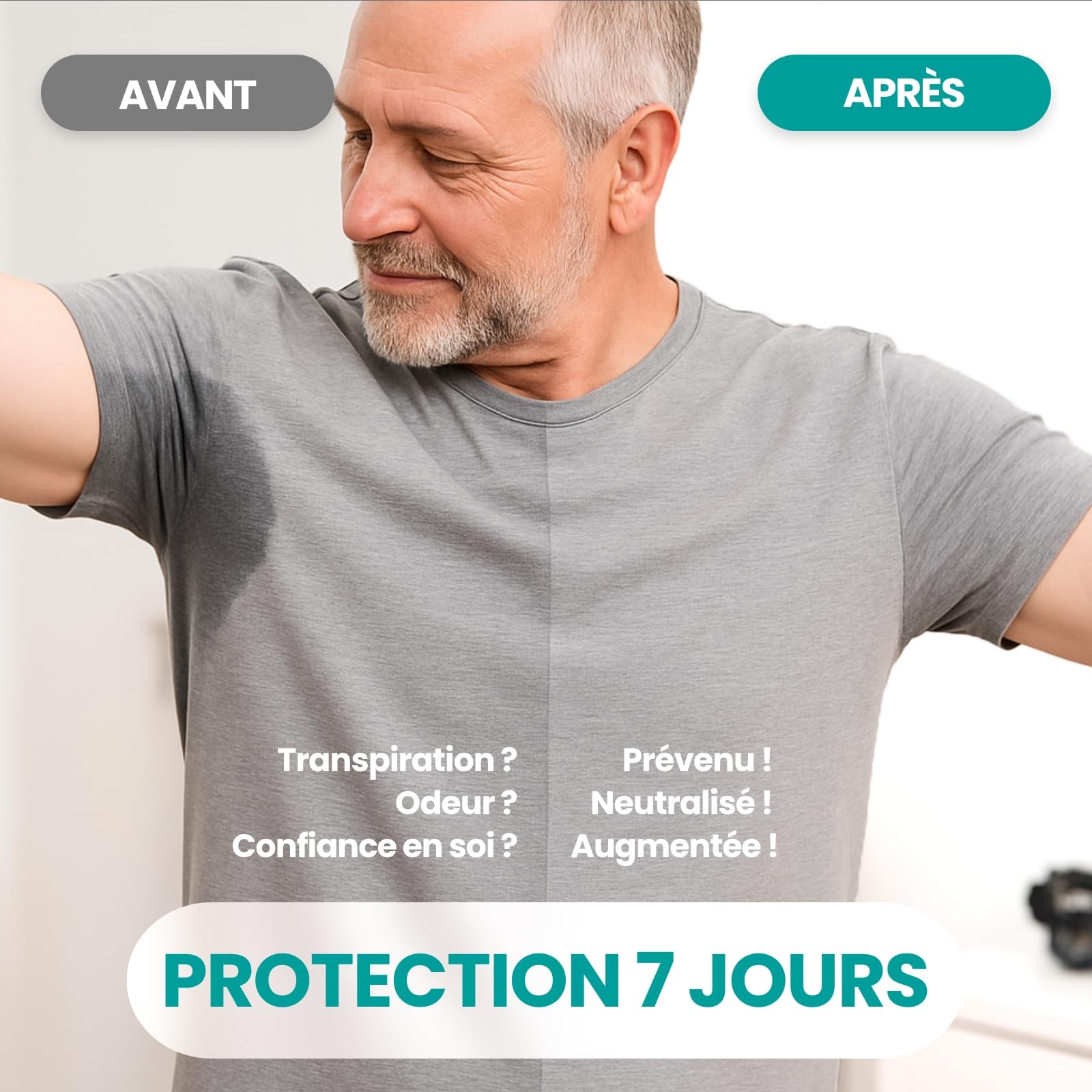 Odaban Gel anti-transpirant 50 ml contre les mains moites, les pieds et la transpiration du visage | Contre les odeurs d'aisselles