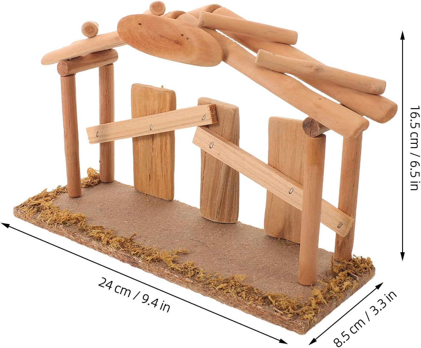 STOBAZA Wooden Manger for Christmas Nativity Scene Ornament Indoor Display