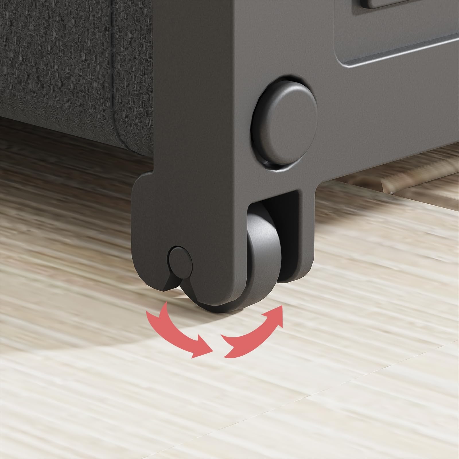 Contenitore sotto il letto con ruote, 40 l, contenitore sotto il letto con coperchio, organizer per vestiti e scarpe, per dormitorio, camera da letto, tessuto Oxford e struttura in metallo