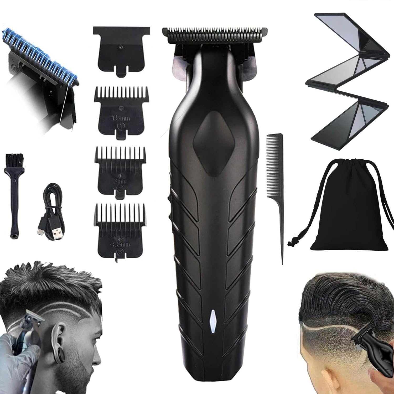 Blackout Trimmer Plus Zero Gap?barbers tonic blackout trimmer zero gap with Hair Cutting Mold?3-in-1 Razor?Rechargeable Zero-Gapped Safety Razor Hair Clipper for Men?Create Sharp Lines with Ease