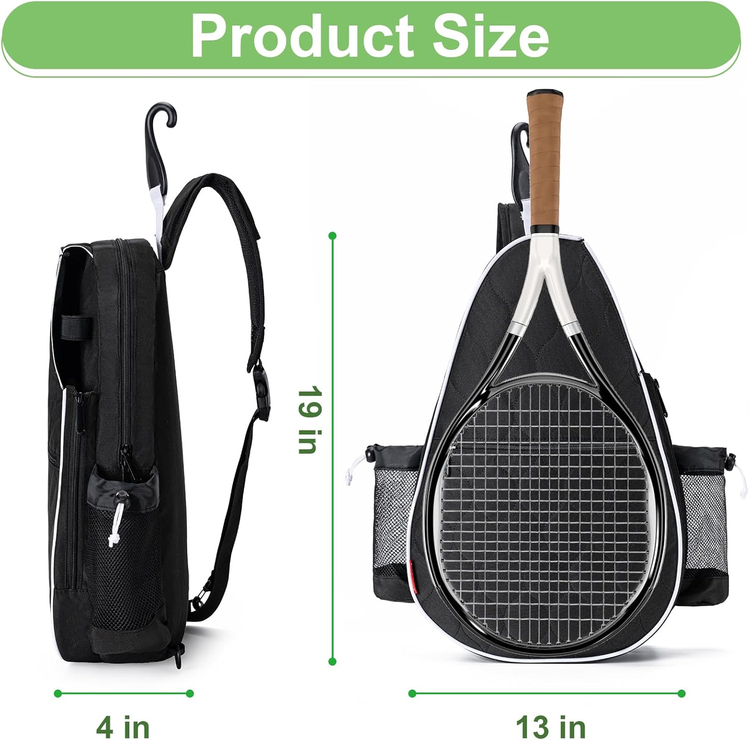 Tennis Bag for Women Men, Tennis Racket Bags Backpack Lightweight Water Resistant Sling Crossbody Gym Backpacks for Tennis Racquet, Pickleball Paddles, Badminton, Pickleball Gear & Accessories - Image 2
