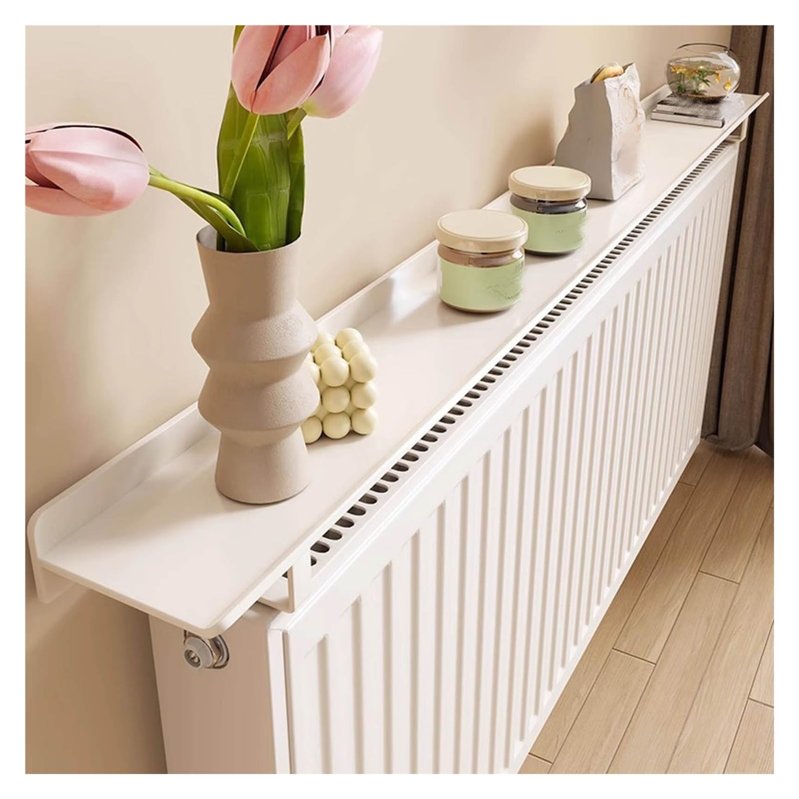 Mensola per termosifone per camera da letto, facile da pulire, 40 x 15 cm, soluzione perfetta per appartamenti vari, protezione durevole per uso quotidiano, organizer salvaspazio