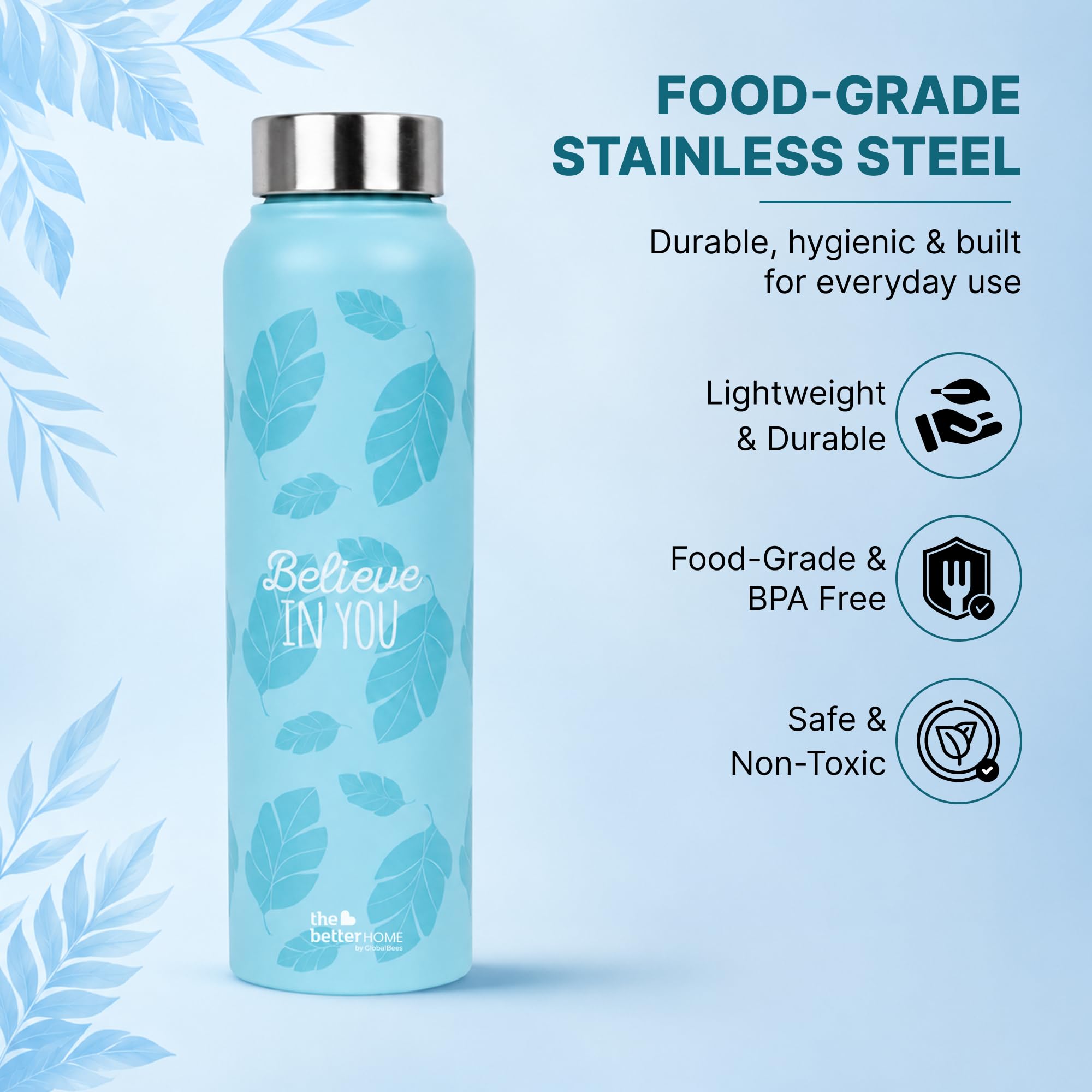 The Better Home Stainless Steel Water Bottles - 2 Pack -2