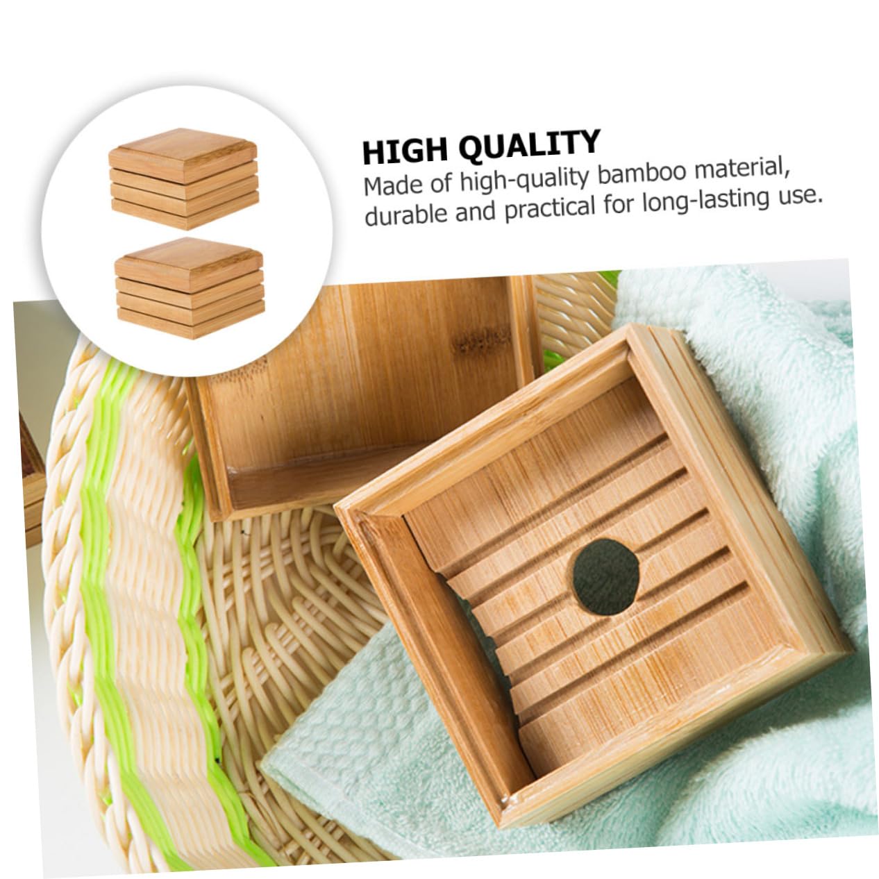 4piezas Jabonera De Bambú Diseño Único Soporte para Jabón Ecológico para Baño y Cocina Mantiene El Jabón Limpio y Seco Accesorio Práctico y Ligero