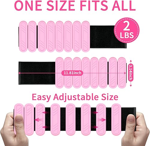 Miniatura 2 de Pesas de muñeca y tobillo para mujer, pesas ajustables para piernas y brazos, pesas de tobillo para pilates, caminar, yoga, baile, barras, gimnasio