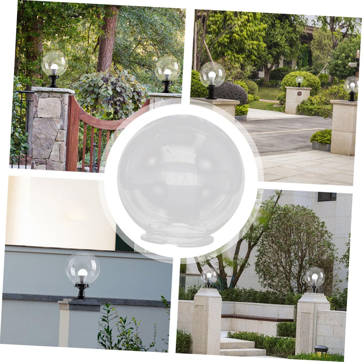 Sfera Lampione Giardino in Plastico Resistente Agli Urti, Facile da Installare, per Illuminazione Esterna e Piazze, come Ricambio per Lampade a Globo