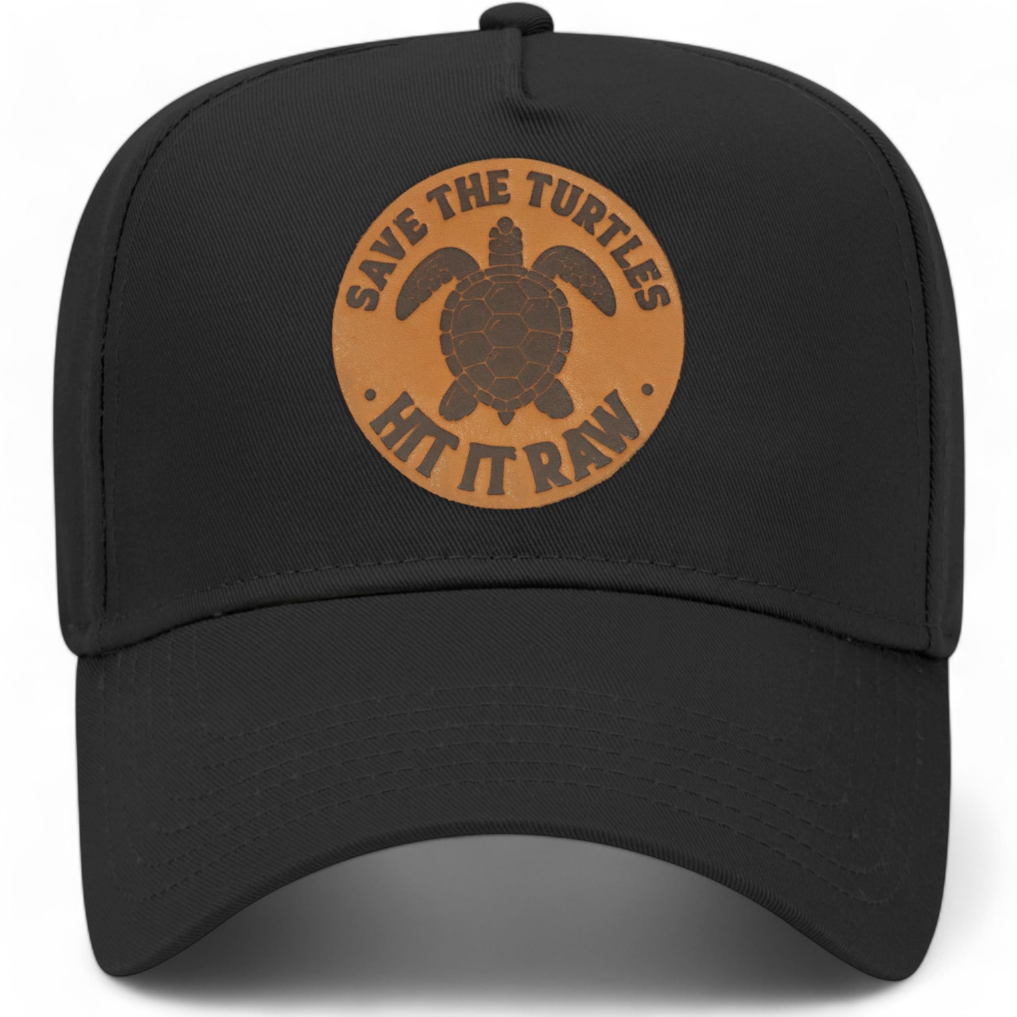 Save The Turtles Leather Patch Vintage Trucker Hat | Premium Snapback Hat for Men & Women