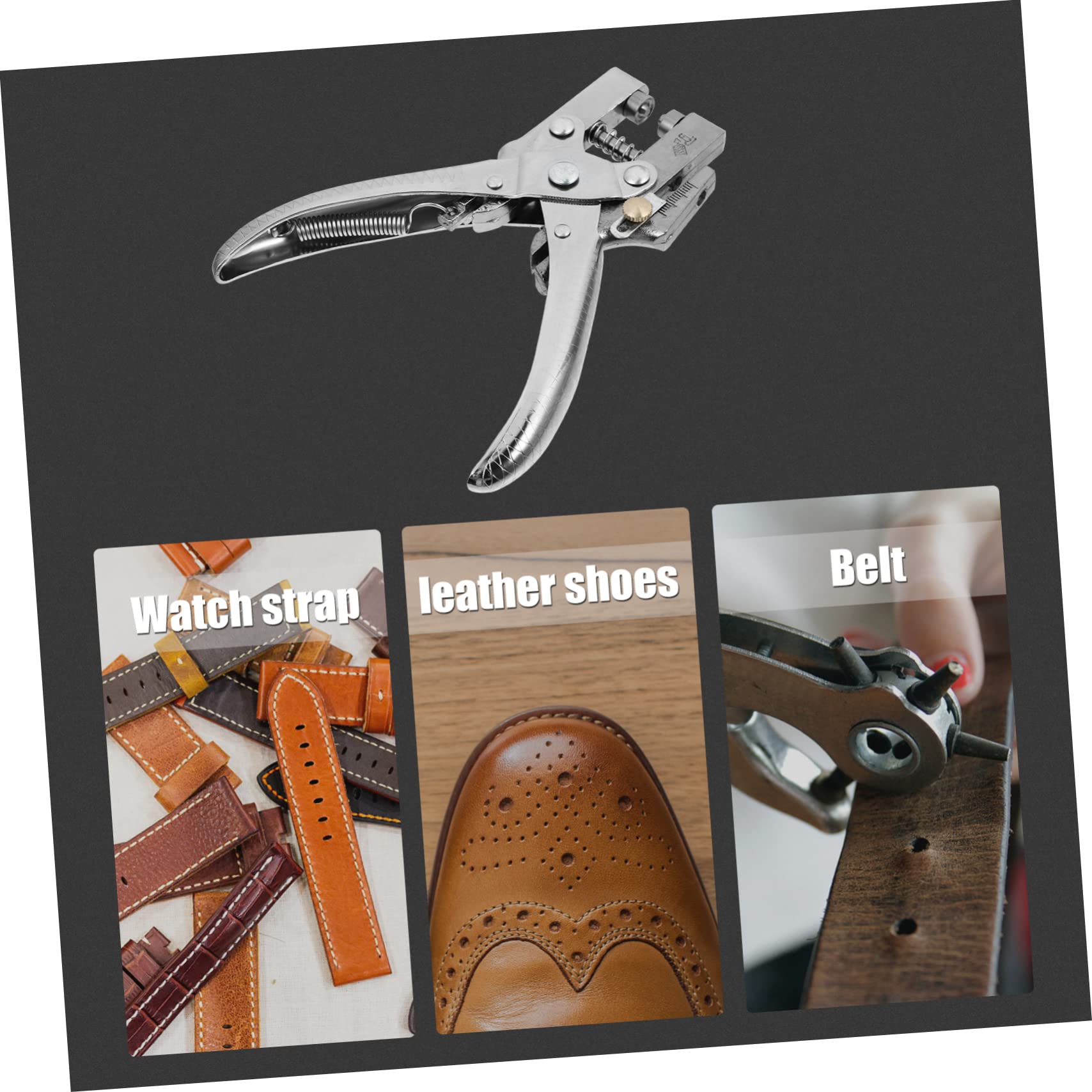 ULDIGI Heavy Duty Shaped Hole Puncher Set Metal Punching Tool for Watch Straps DIY Craft Punch for Leather Fabric