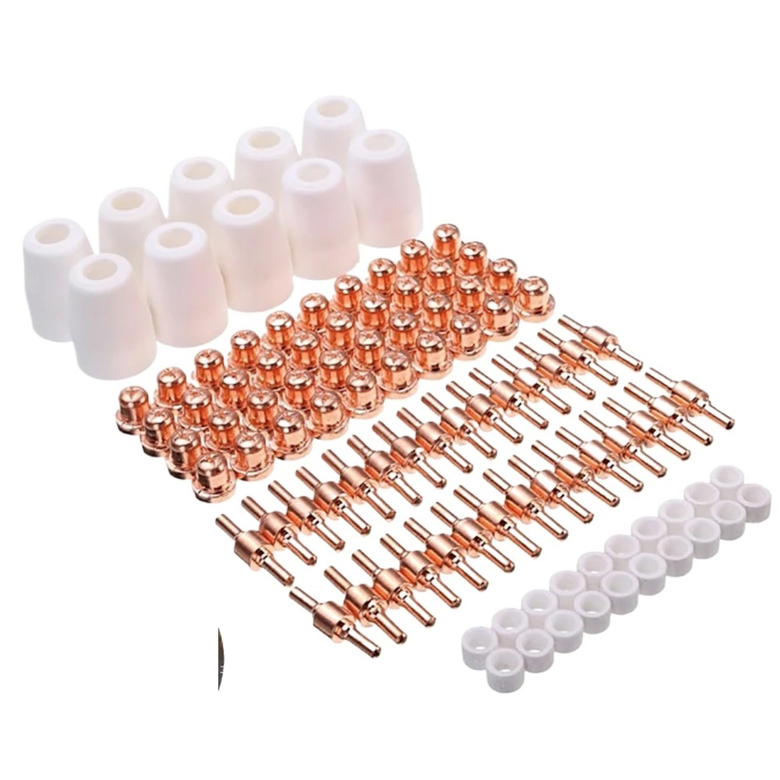 Maryear 100Pcs Plasma Cutter Consumable Consumables Extended Long Tip Electrodes And Nozzles For Pt31 Cut 30 40 50 Air Plasma Cutter Welding Tools
