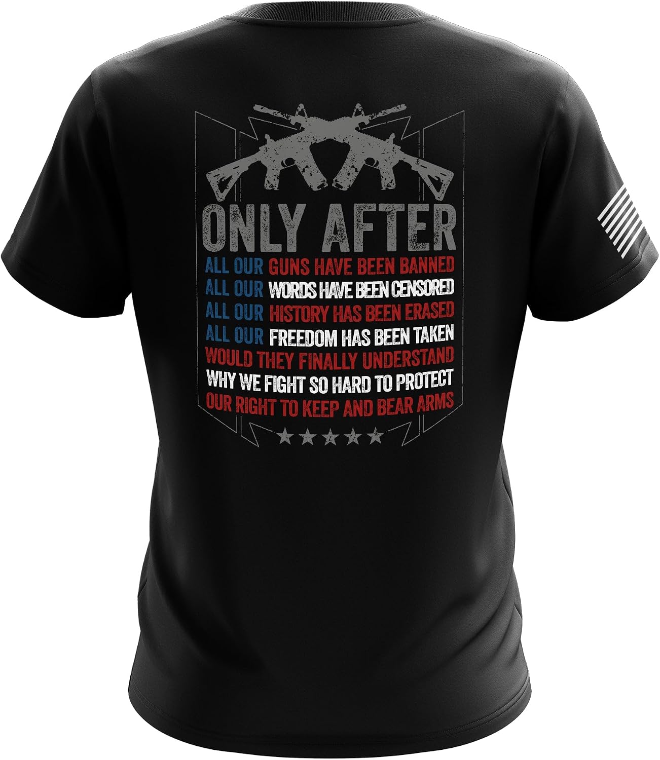 Men’s Pro-Gun Patriotic T-Shirt, Heavyweight Classic Fit Crew Neck Short Sleeve Graphic Tee, Made in USA