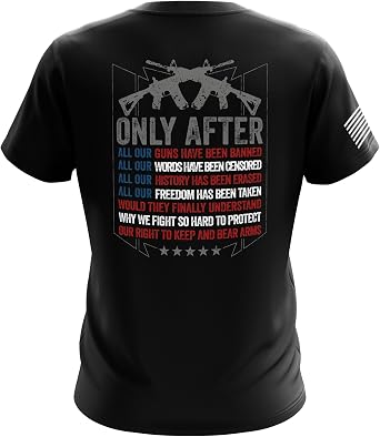 Mens Pro-Gun Patriotic Short Sleeve Cotton T-Shirt Made in USA