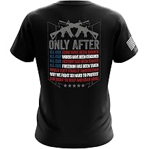 Mens Pro-Gun Patriotic T-Shirt, Heavyweight Classic Fit Crew Neck Short Sleeve Graphic Tee, Made in USA
