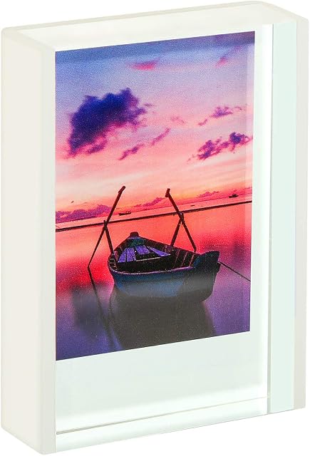 WINKINE Polaroid Picture Frame 2x3, White Free Standing Desktop Small Picture Display, Stable Floating Instax Mini Frame Photo Display for Fujifilm & Polaroid