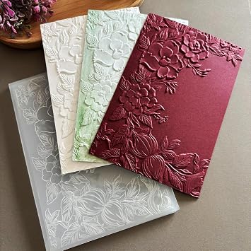 3D Plastic Embossing Folders for Card Making 3 d Flowers Texture Embossing Folder for Scrapbooking Paper Crafting Home Decoration