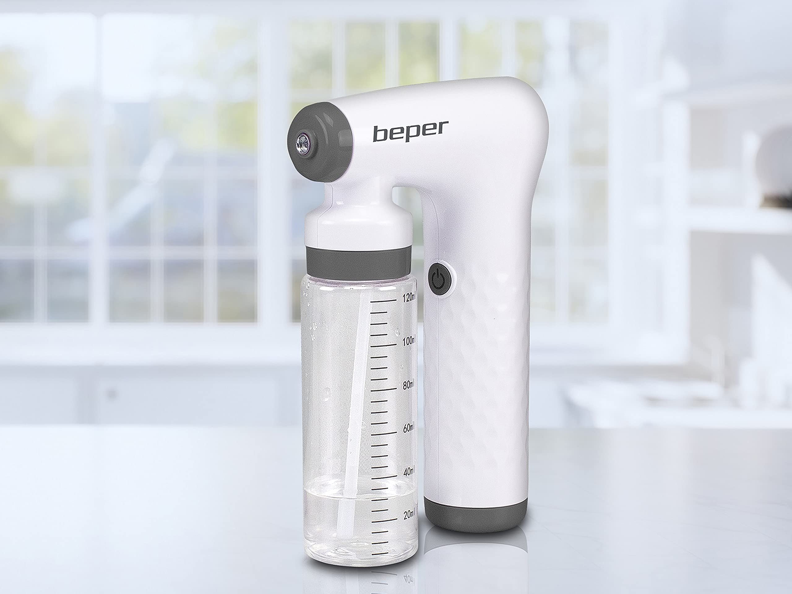 BEPER P202VAL110 Spruzzatore Elettrico, Nebulizzatore ricaricabile,2,6W, ABS, 120 ml, Utilizzabile con soluzioni disinfettanti a base alcolica, per le superfici, mobili e oggetti di uso comune