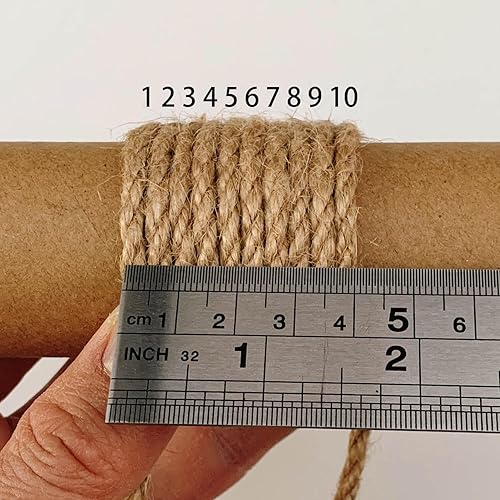 Miniatura 2 de Cuerda de yute de 0.157 in, cuerda trenzada de yute de 164 pies, cuerda de cuerda gruesa y resistente para obras de arte de bricolaje, agrupación,